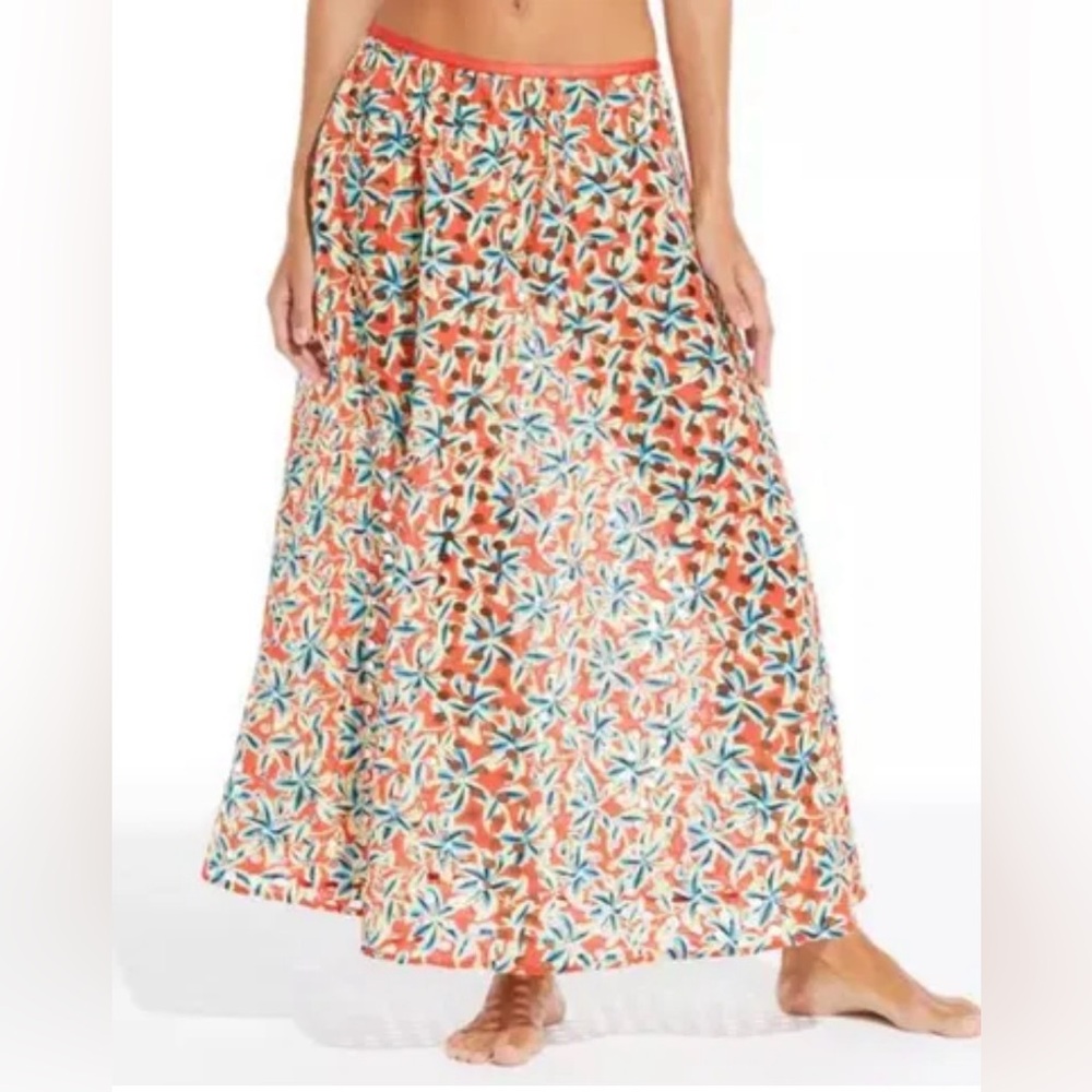 Solid & Striped | Embroidered Eyelet Maxi Skirt – Multicolor Floral – Size M EUC